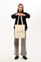 Zoozie Bags 0542 Bolso de Mano Tote de Algodón Crema 35 x 40 x 8 cm